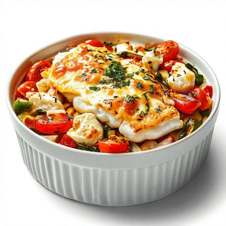 Минтай под сырной шапкой с овощами