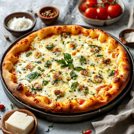 Пицца 4 сыра круглая