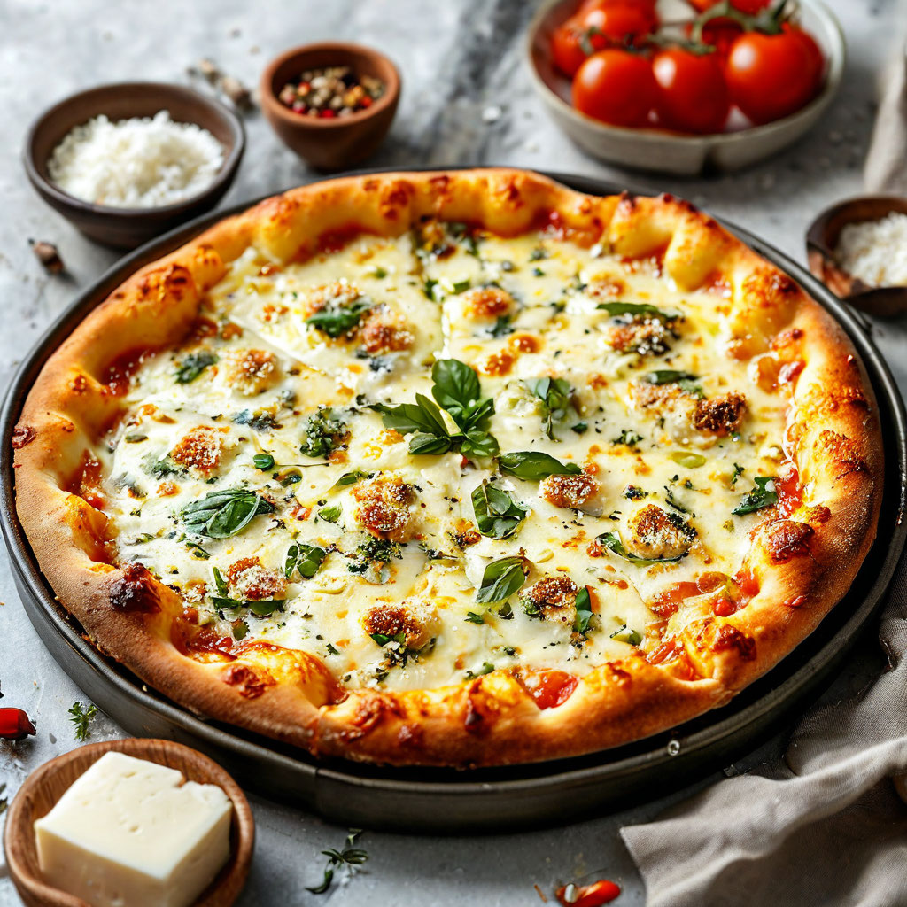 Пицца 4 сыра круглая