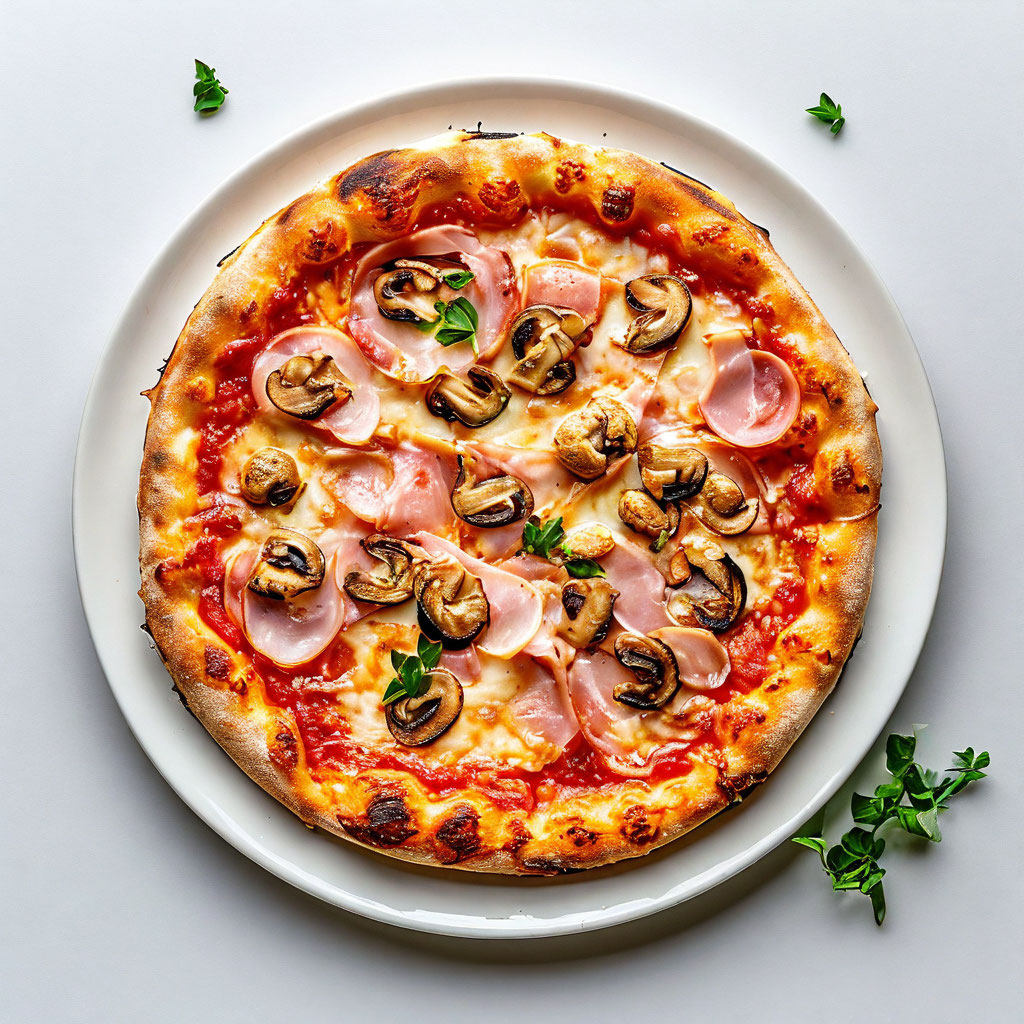 Пицца Ветчина и шампиньоны круглая