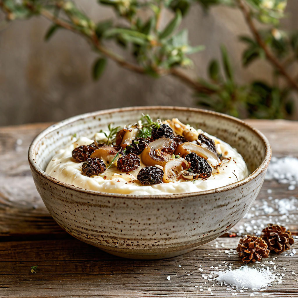 С грибами и трюфельным маслом мал.